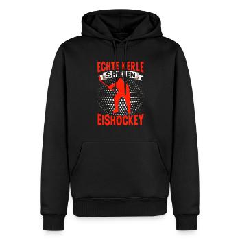 Hockey Eishockeyspieler - Männer Premium Bio Hoodie - Schwarz - Vorne - Nico (187cm)