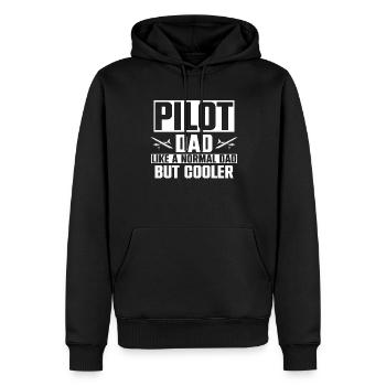 Papa pilote comme un père normal mais avion cool - Sweat à capuche Premium bio Homme - noir - Devant - Nico (187cm)