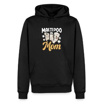 Maltipoo Hund - Männer Premium Bio Hoodie - Schwarz - Vorne - Nico (187cm)