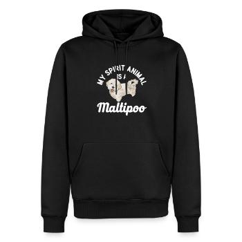 Maltipoo Hund - Männer Premium Bio Hoodie - Schwarz - Vorne - Nico (187cm)