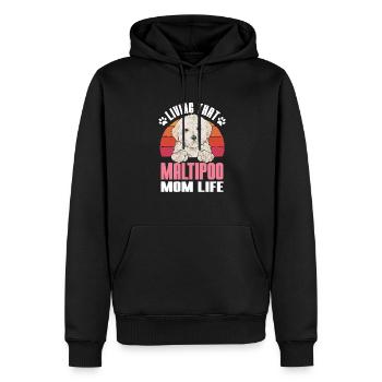 Maltipoo Hund - Männer Premium Bio Hoodie - Schwarz - Vorne - Nico (187cm)