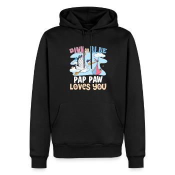 La patte de Pap rose ou bleue t’aime le meilleur grand-père de tous les temps - Sweat à capuche Premium bio Homme - noir - Devant - Nico (187cm)