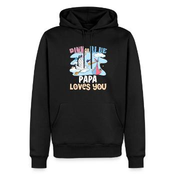 Pink or Blue Papa t’aime le meilleur papa de tous les temps - Sweat à capuche Premium bio Homme - noir - Devant - Nico (187cm)