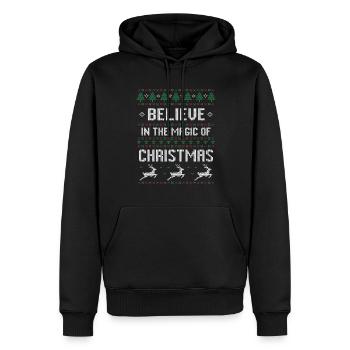Ugly Xmas 2 - Belive Christmas - Männer Premium Bio Hoodie - Schwarz - Vorne - Nico (187cm)