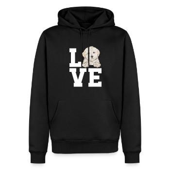 Maltipoo Hund - Männer Premium Bio Hoodie - Schwarz - Vorne - Nico (187cm)