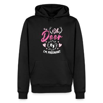 Oh Deer Im Pregnant Schwangerschaft Geburt - Männer Premium Bio Hoodie - Schwarz - Vorne - Nico (187cm)