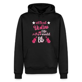 Violine Musik Geige Violinspieler Musikerin - Männer Premium Bio Hoodie - Schwarz - Vorne - Nico (187cm)