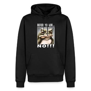 Before you ask no - Männer Premium Bio Hoodie - Schwarz - Vorne - Nico (187cm)