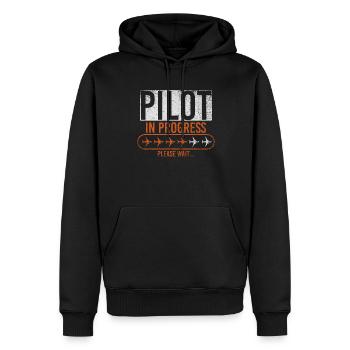 Pilot In Progress Please Wait Loading Plane - Männer Premium Bio Hoodie - Schwarz - Vorne - Nico (187cm)
