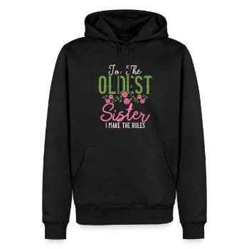 In The Oldest Sister I Make The Rules siblings - Men’s Premium Organic Hoodie - black - Front - Nico (187cm)