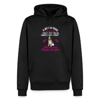 English Springer Spaniel Hund - Männer Premium Bio Hoodie - Schwarz - Vorne - Nico (187cm)
