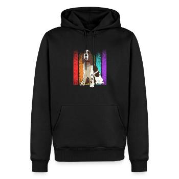 Chien d’épagneul Springer anglais - Sweat à capuche Premium bio Homme - noir - Devant - Nico (187cm)