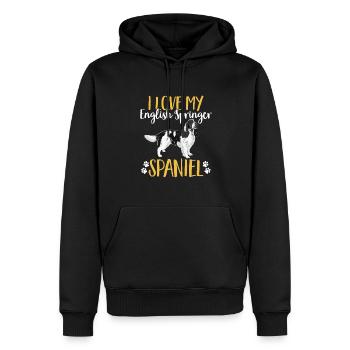 English Springer Spaniel Hund - Männer Premium Bio Hoodie - Schwarz - Vorne - Nico (187cm)