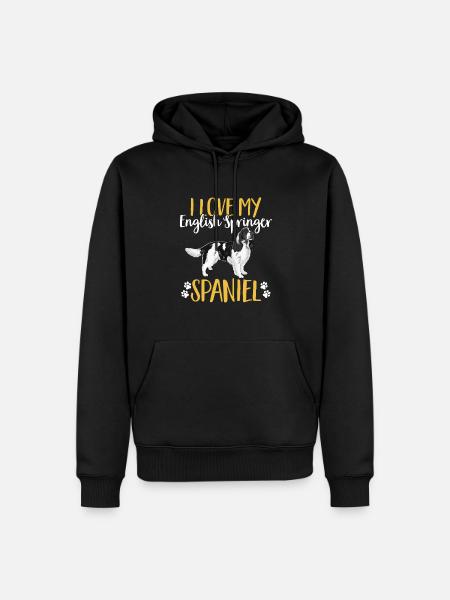 English Springer Spaniel Dog - Men’s Premium Organic Hoodie - black