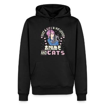 Anime Girl. Anime Merch. Otaku Manga - Männer Premium Bio Hoodie - Schwarz - Vorne - Nico (187cm)