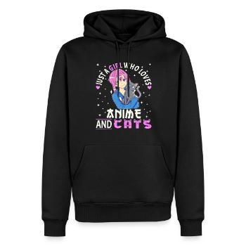 Anime Girl. Anime Merch. Otaku Manga - Männer Premium Bio Hoodie - Schwarz - Vorne - Nico (187cm)