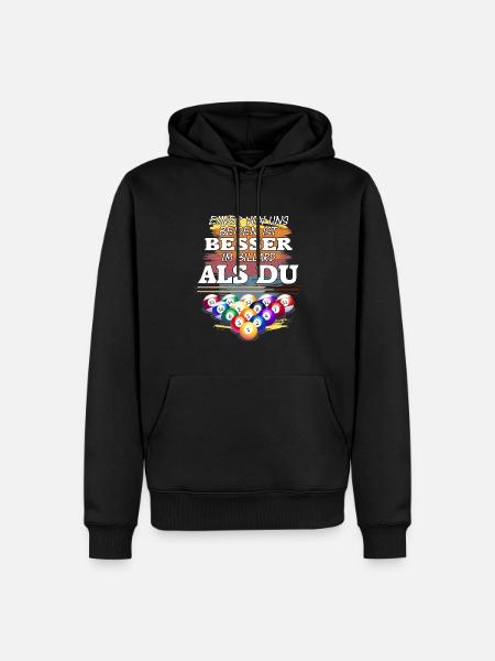 Billardtisch - Billiard-Spieler - Männer Premium Bio Hoodie - Schwarz