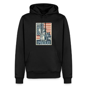 Vierter Juli Unabhängigkeitstag Froher 4. Juli - Männer Premium Bio Hoodie - Schwarz - Vorne - Nico (187cm)