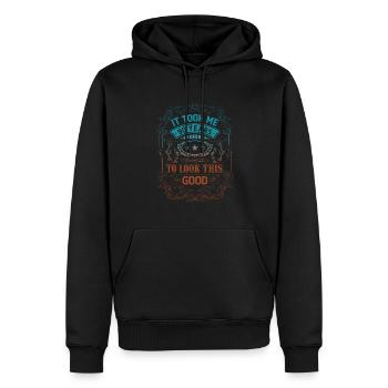 Il m’a fallu 90 ans Adult Humor Spr - Sweat à capuche Premium bio Homme - noir - Devant - Nico (187cm)