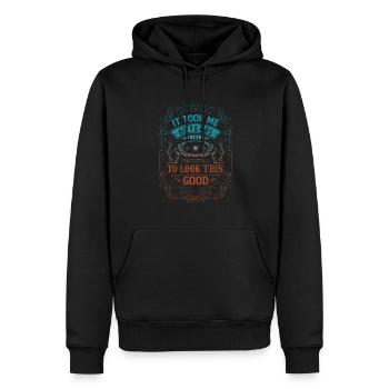 Il m’a fallu 80 ans Adult Humor Spr - Sweat à capuche Premium bio Homme - noir - Devant - Nico (187cm)