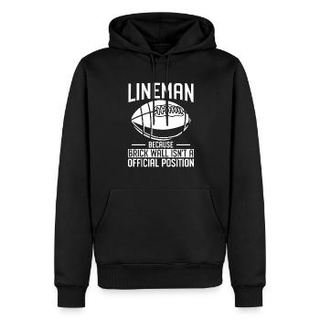 Lineman Because Brick Wall Isnt A Official - Männer Premium Bio Hoodie - Schwarz - Vorne - Nico (187cm)