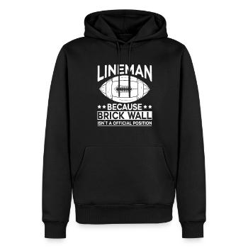 Joueur de ligne parce que Brick Wall n’est pas un officiel - Sweat à capuche Premium bio Homme - noir - Devant - Nico (187cm)