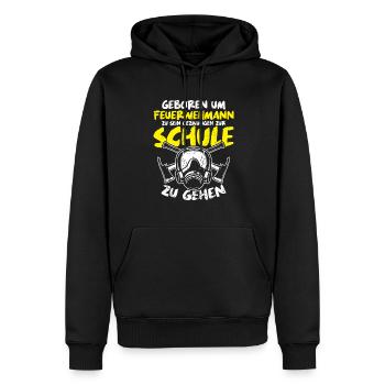 Geboren Um Feuerwehrmann Zu Sein Feuerwehr - Männer Premium Bio Hoodie - Schwarz - Vorne - Nico (187cm)