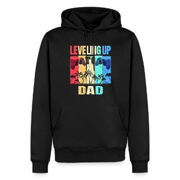 Annonce de la grossesse du passage au niveau du père - Sweat à capuche Premium bio Homme - noir - Devant - Nico (187cm)