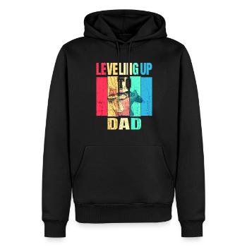 Annonce de la grossesse du passage au niveau du père - Sweat à capuche Premium bio Homme - noir - Devant - Nico (187cm)