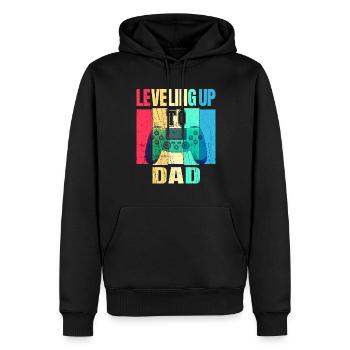 Annonce de la grossesse du passage au niveau du père - Sweat à capuche Premium bio Homme - noir - Devant - Nico (187cm)