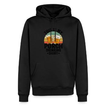 Powered by Craft Beer Brewing Making Porch Drinker - Männer Premium Bio Hoodie - Schwarz - Vorne - Nico (187cm)