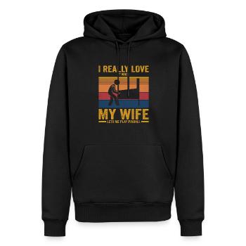 Arcade Maschine Vintage Retro Flipper Spiel Liebha - Männer Premium Bio Hoodie - Schwarz - Vorne - Nico (187cm)