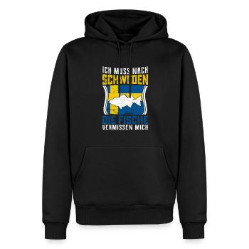 Ich muss nach Schweden Fische vermissen mich - Männer Premium Bio Hoodie - Schwarz - Vorne - Nico (187cm)