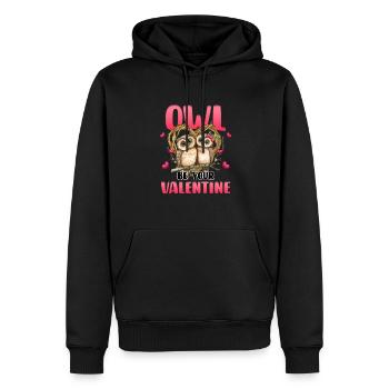 Cadeau de Saint-Valentin Owl - Sweat à capuche Premium bio Homme - noir - Devant - Nico (187cm)