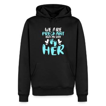 We Are Pregnant But Mostly Her Birth Partnerlook - Männer Premium Bio Hoodie - Schwarz - Vorne - Nico (187cm)