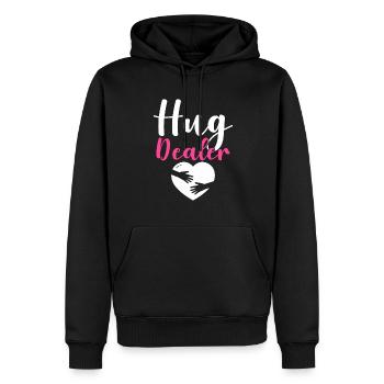 Hug Dealer Embrace Friendship Love Affection - Men’s Premium Organic Hoodie - black - Front - Nico (187cm)