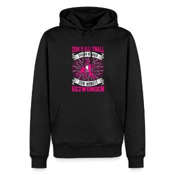 Volleyball Beachvolleyball Geschenk Schule Arbeit - Männer Premium Bio Hoodie - Schwarz - Vorne - Nico (187cm)
