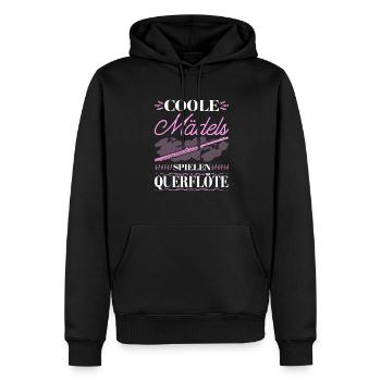 Mädchen Querflöte, Coole Mädels Spielen Flöte - Männer Premium Bio Hoodie - Schwarz - Vorne - Nico (187cm)