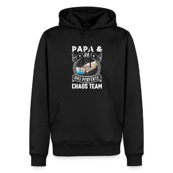 Papa und Sohn Chaos Team Vatertag - Männer Premium Bio Hoodie - Schwarz - Vorne - Nico (187cm)
