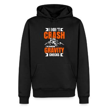 Je ne m’écrase pas Je fais des contrôles de gravité aléatoires Motocross - Sweat à capuche Premium bio Homme - noir - Devant - Nico (187cm)
