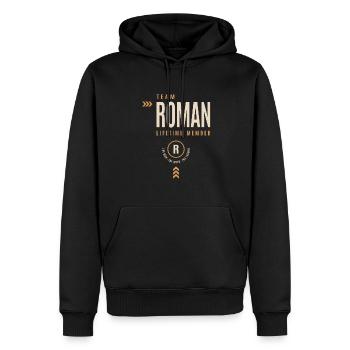 Roman Personalized Name - Funny Roman - Men’s Premium Organic Hoodie - black - Front - Nico (187cm)