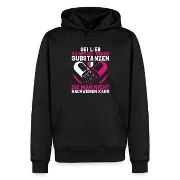 Sei Lieb Apothekerin Substanzen - Männer Premium Bio Hoodie - Schwarz - Vorne - Nico (187cm)