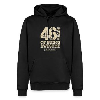 Funny 46th Birthday Age 46 Years Old - Men’s Premium Organic Hoodie - black - Front - Nico (187cm)
