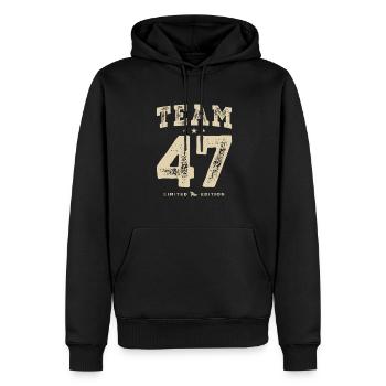 Funny 47th Birthday Age 47 Years Old - Men’s Premium Organic Hoodie - black - Front - Nico (187cm)