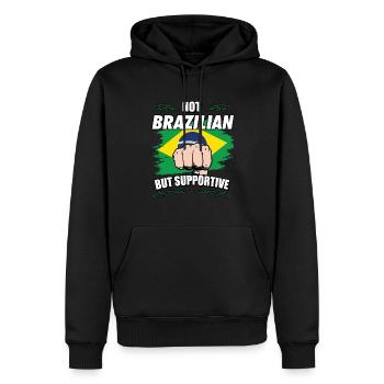 Not Brazilian But Supportive Travel Tourist - Männer Premium Bio Hoodie - Schwarz - Vorne - Nico (187cm)