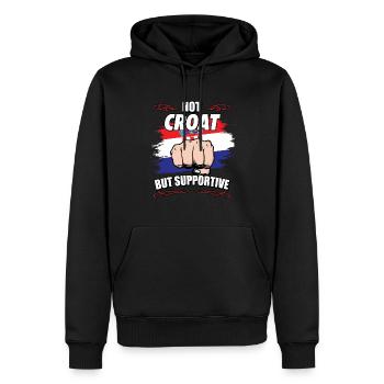 Not Croat But Supportive Travel Tourist Croat - Männer Premium Bio Hoodie - Schwarz - Vorne - Nico (187cm)