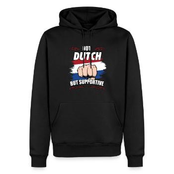 Not Dutch But Supportive Travel Tourist Dutch - Männer Premium Bio Hoodie - Schwarz - Vorne - Nico (187cm)