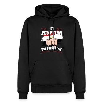 Pas égyptien mais touristique de soutien - Sweat à capuche Premium bio Homme - noir - Devant - Nico (187cm)