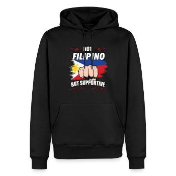 Not Filipino But Supportive Travel Tourist - Men’s Premium Organic Hoodie - black - Front - Nico (187cm)