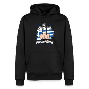 Not Greek But Supportive Travel Tourist Greek - Männer Premium Bio Hoodie - Schwarz - Vorne - Nico (187cm)